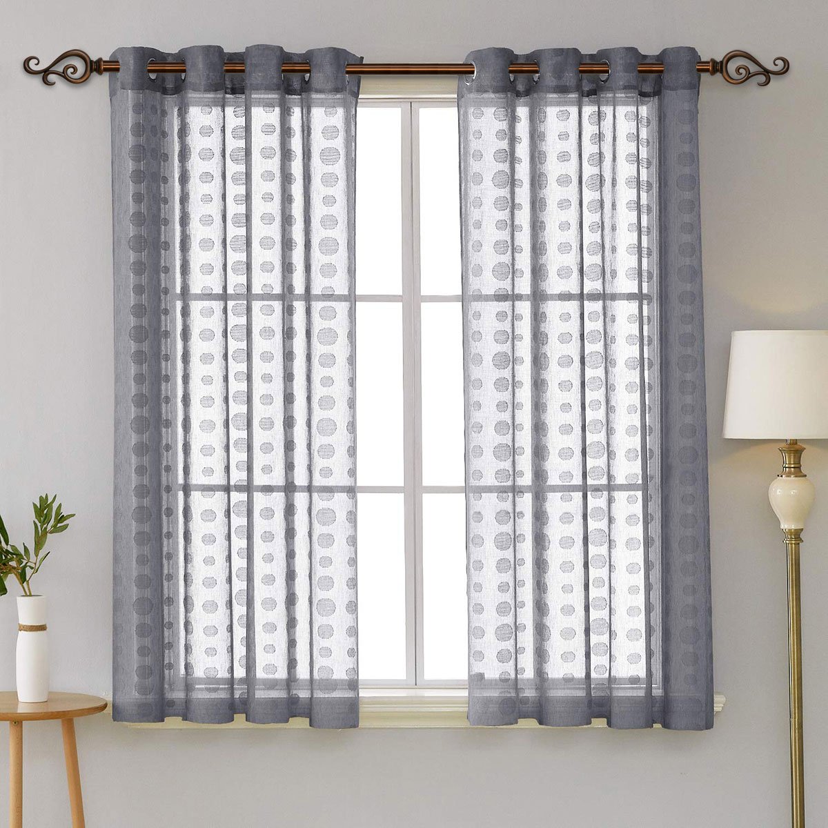 Cortinero Plata Set Fancy Scroll de Metal 1.9 Cm 1.22-2.14 Fua