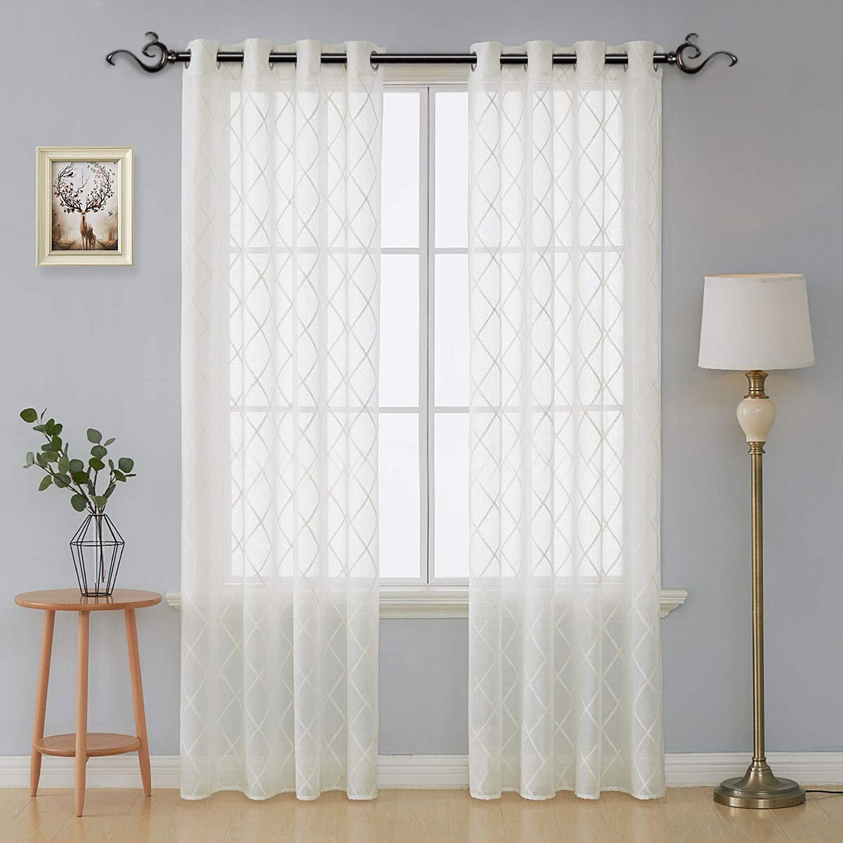 Cortinero Bronce Set Fancy Scroll de Metal 1.9 Cm 1.68-3.05 Fua