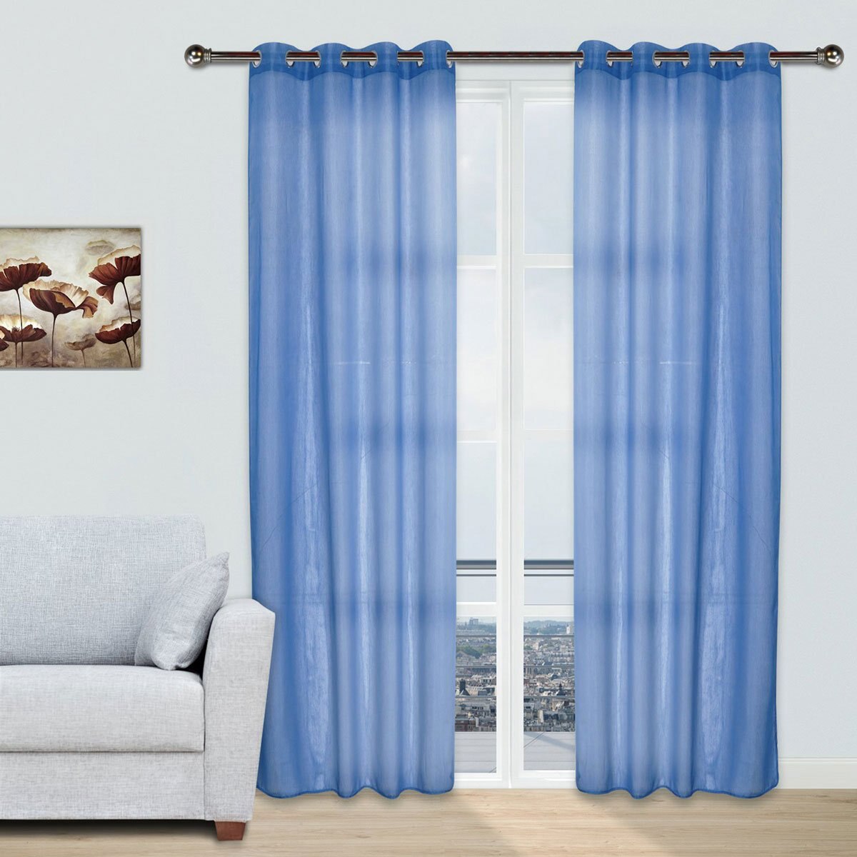 Cortinero Plata Set Class Ball de Metal 2.5 Cm 1.83-3.66 Fua