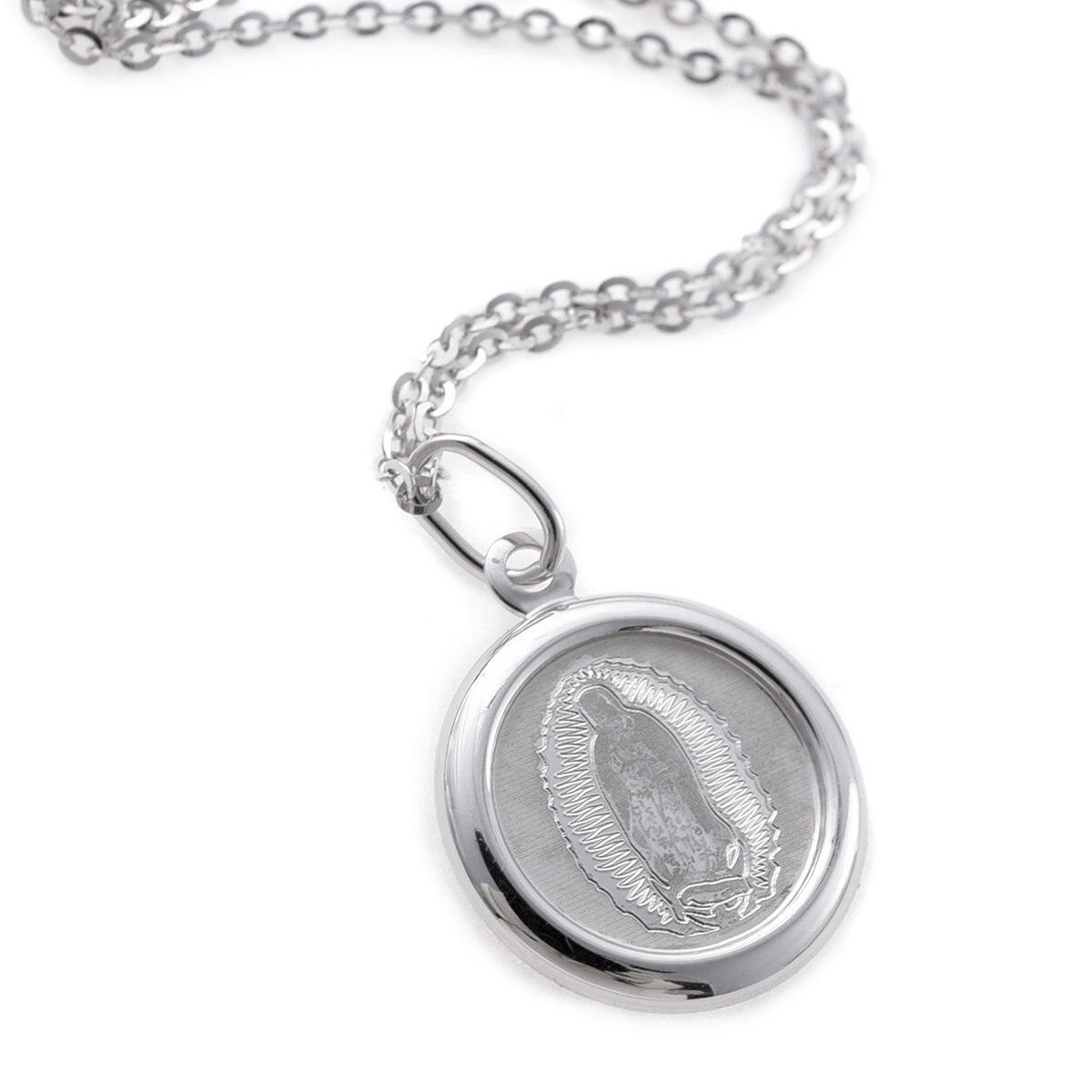 Medalla Virgen Oval Y Cadena Medalla Italiana