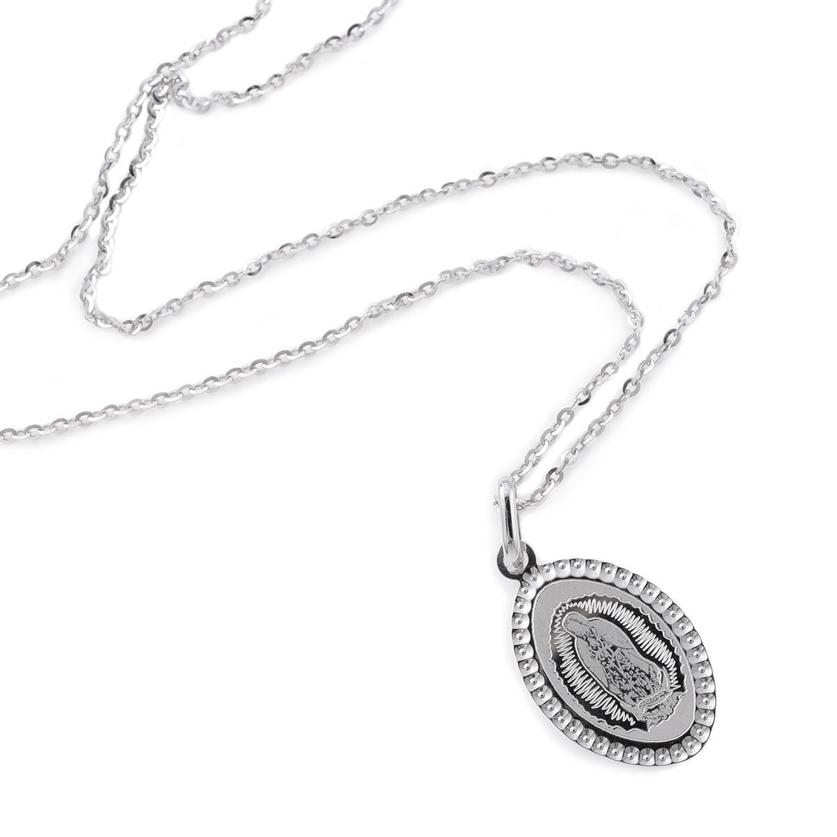 Medalla Oval Diamantada Y Cadena Medalla Italiana