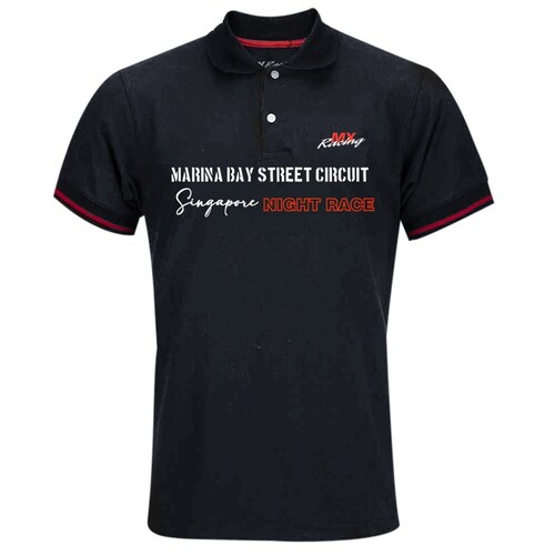 Polo Negra para Hombre Singapur Mx Racing 20