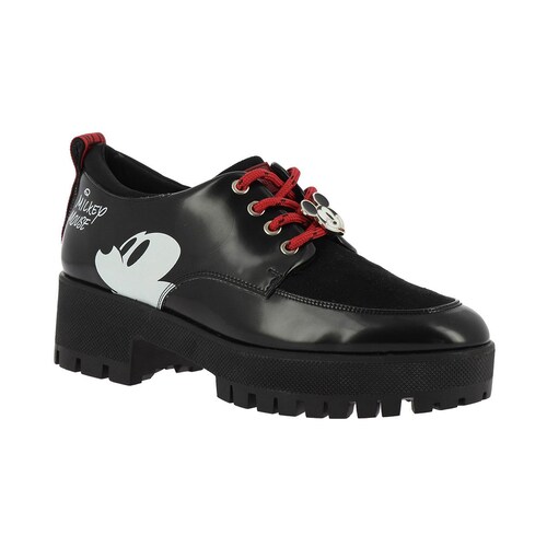 Zapato Estilo Men Style con Suela Tractor Colección Stay At Home, Stay With Mickey Negro W Capsule