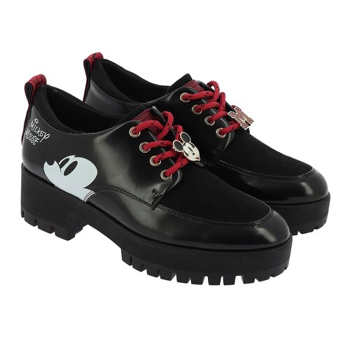 Zapato Estilo Men Style con Suela Tractor Colección Stay At Home, Stay With Mickey Negro W Capsule