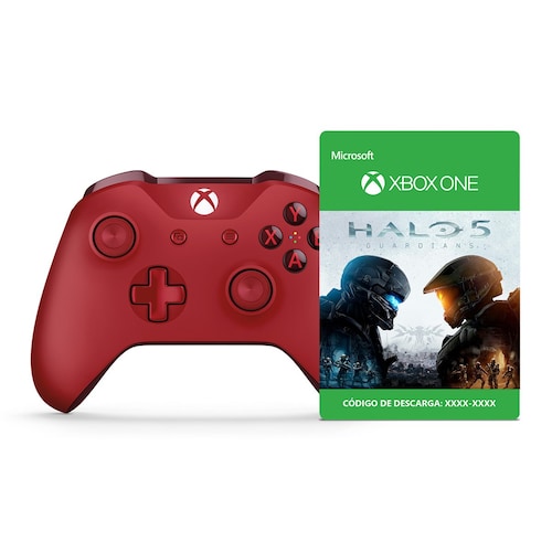 Xbox One Control Inalambrico Rojo + Codigo Halo (Compatible con Xbox Series)