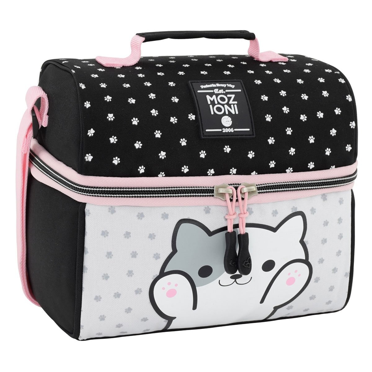 Lonchera Grande Negro Kawai Cat Mozioni