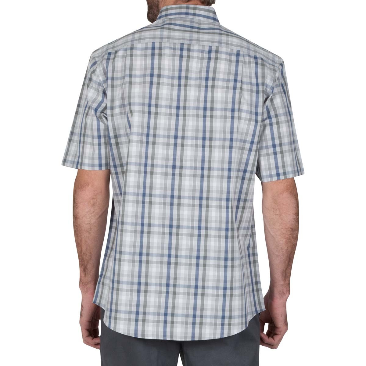 Camisa Gris Manga Corta a Cuadros para Caballero Haggar