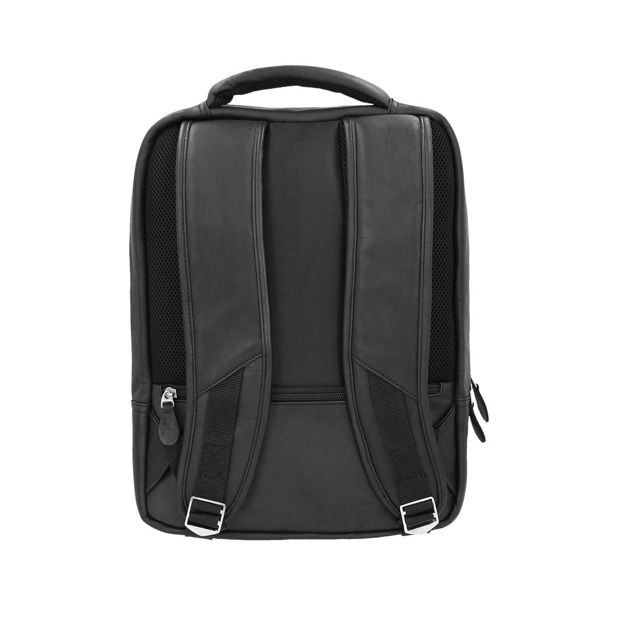 Mochila 100% Piel Negra Bruno Magnani