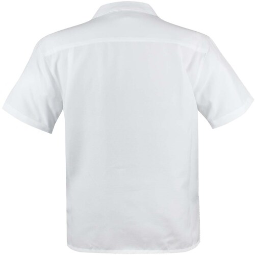 Camisa Blanca Manga Corta con Palmeras Bordadas para Caballero Cancumisa