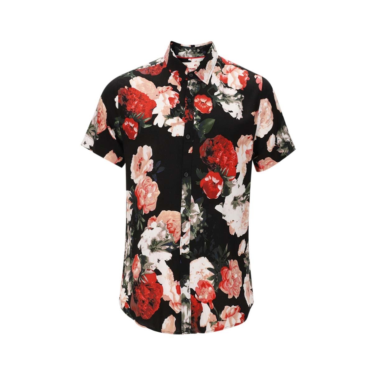 blusa negra estampada