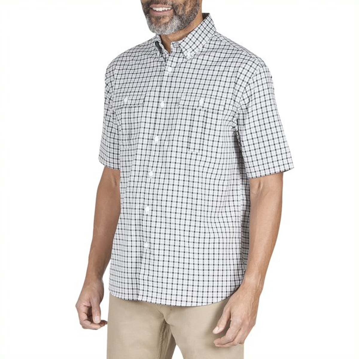 Camisa Gris a Cuadros Manga Corta para Caballero Haggar