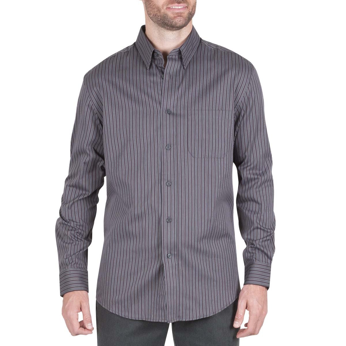 Camisa Negra Manga Larga a Rayas para Caballero Haggar