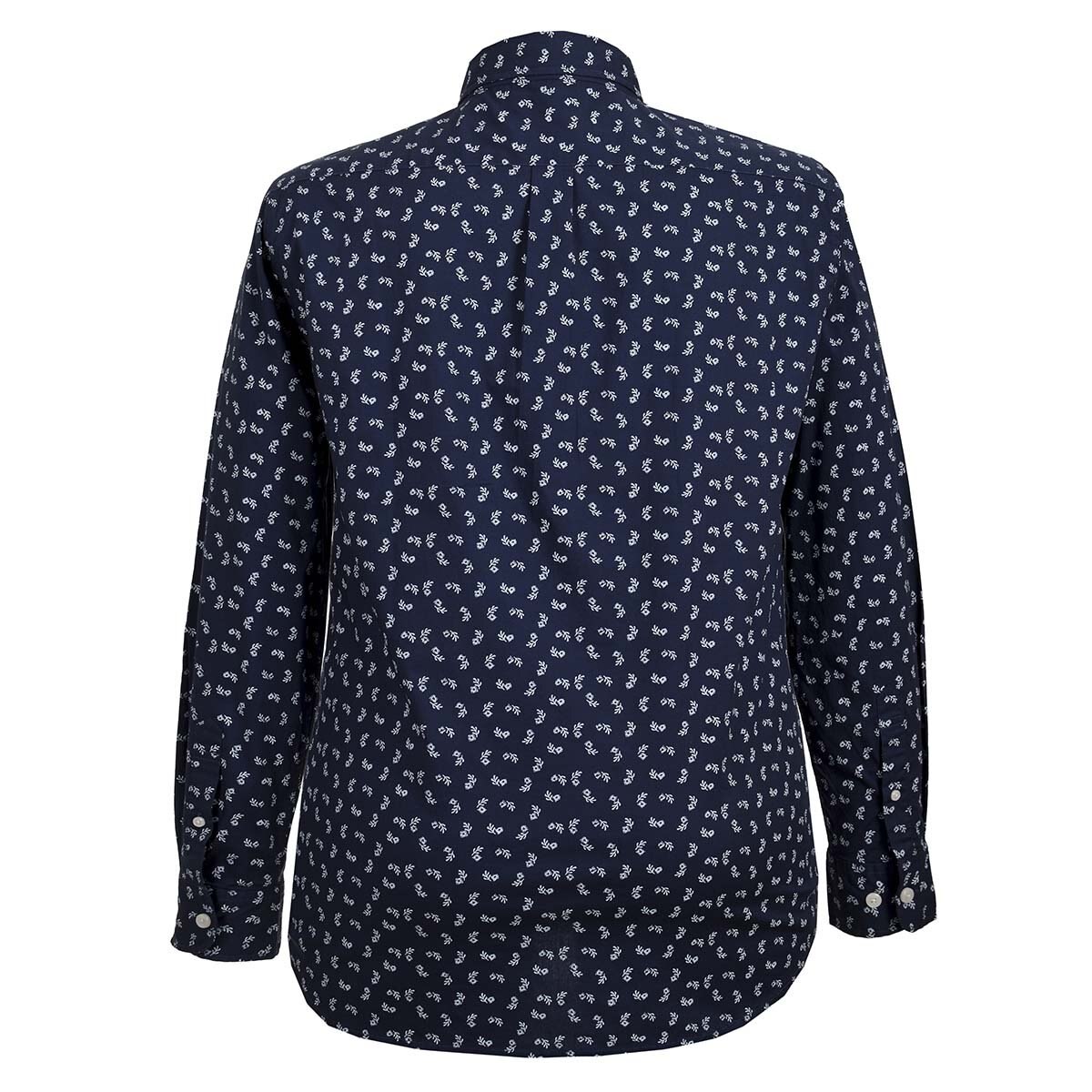 Camisa Azul de Manga Larga con Estampado de Flores para Caballero J. Opus