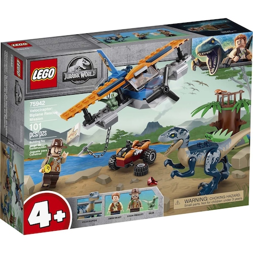 Velocirraptor: Misión de Rescate en Biplano Lego Jurassic World