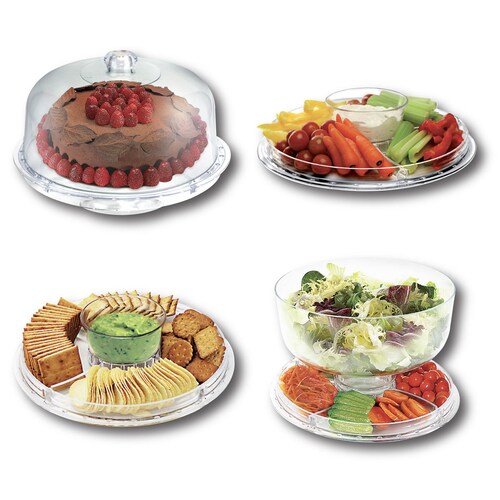 Charola de Acrílico con Varios Recipientes Y Tapa  Swissland