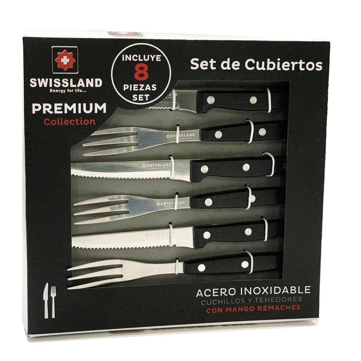 Set 8 Piezas Cuchillo Tenedor Carne Swissland