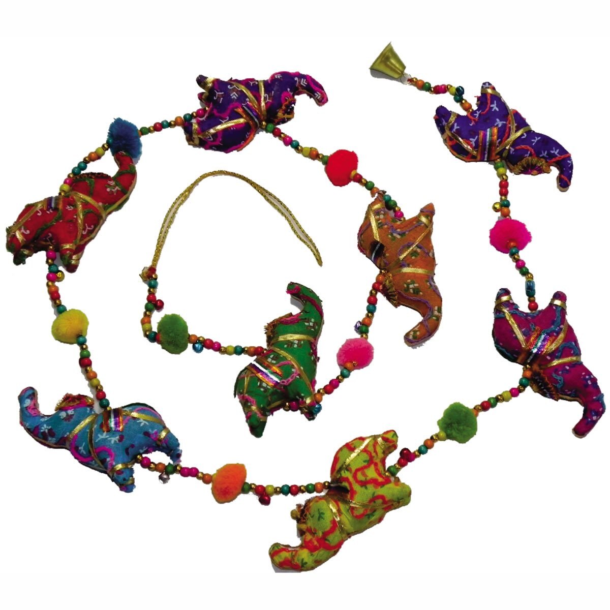 8 Elefantes con Pom Pom Colgante de Pared (145 Cms) Dolphin