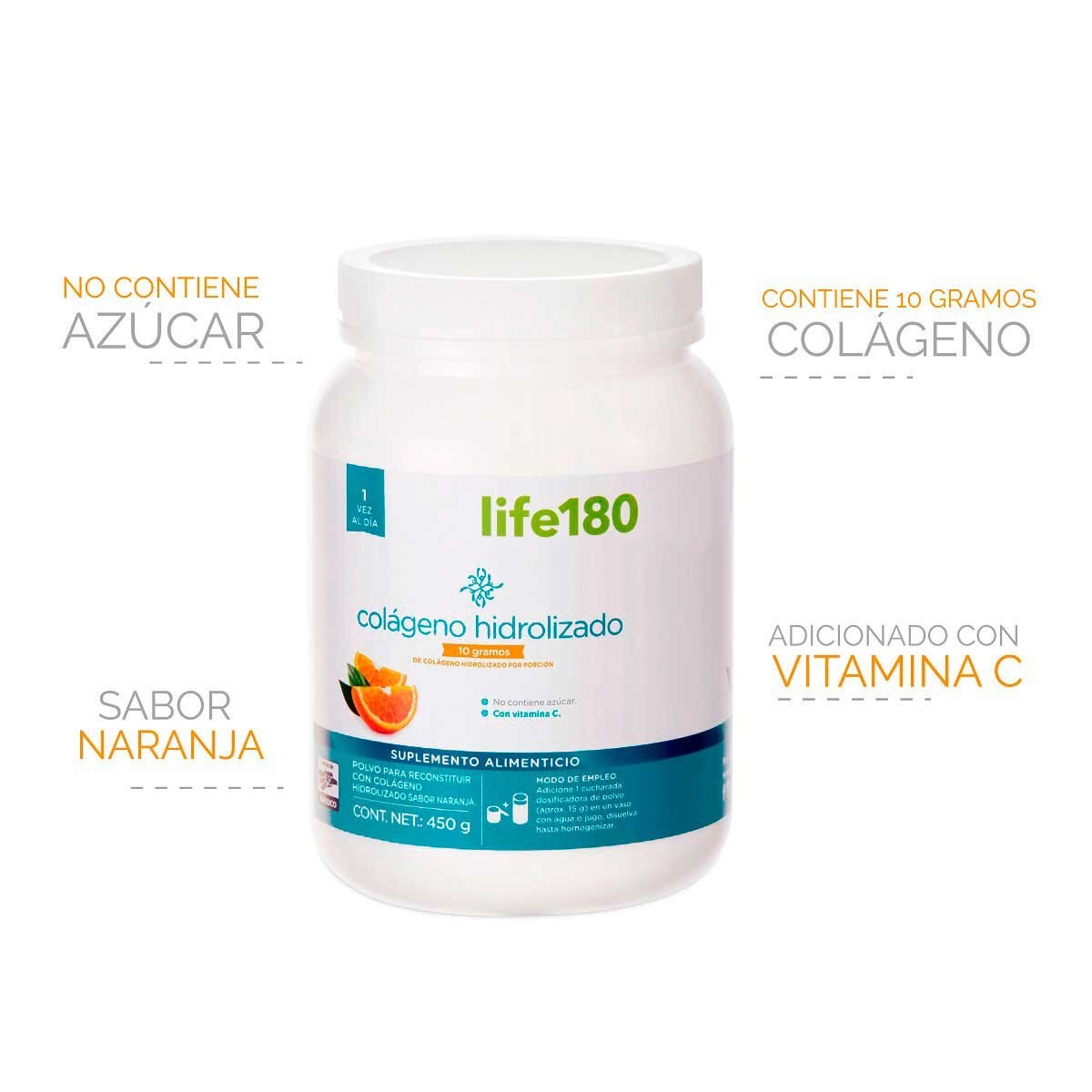 Hidrolizado en Colágeno de 10G Life 180