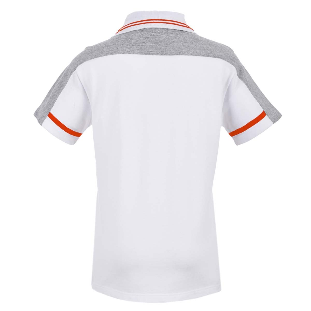 Playera Polo Blanca Combinada en Hombros Manga Corta para Niño Royal Polo Club
