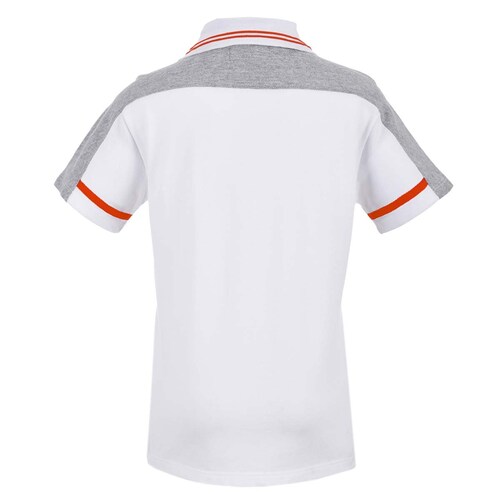 Playera Polo Blanca Combinada en Hombros Manga Corta para Niño Royal Polo Club