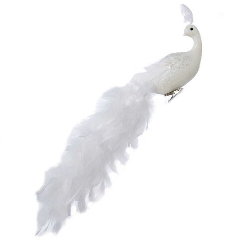 Fénix Cola Larga con Plumas Blancas 45 Cm