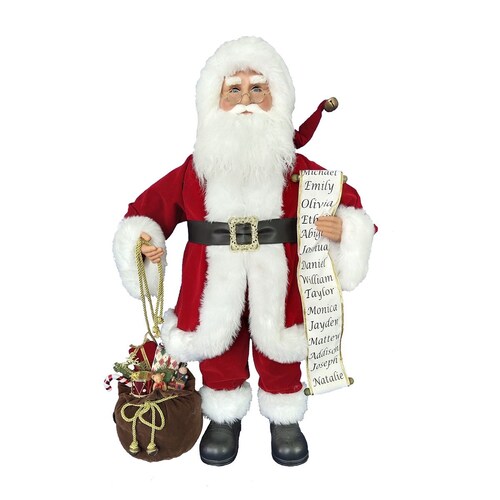 Santa Claus Rojo con Lista Y Costal 85 Cm