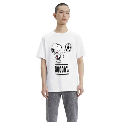 Playera Blanca Oversized para Caballero Levi's® X Peanuts