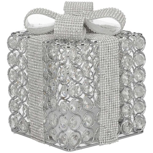 Regalo Opulent de Metal con Piedras de Cristal Iluminado 25 Cm