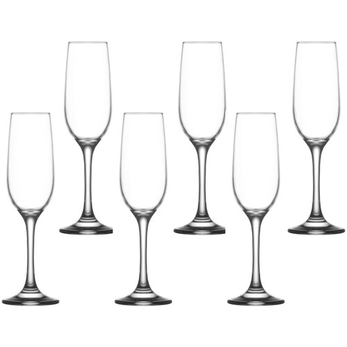 6 Copas Champagne de Vidrio Transparente 215 Ml Lav