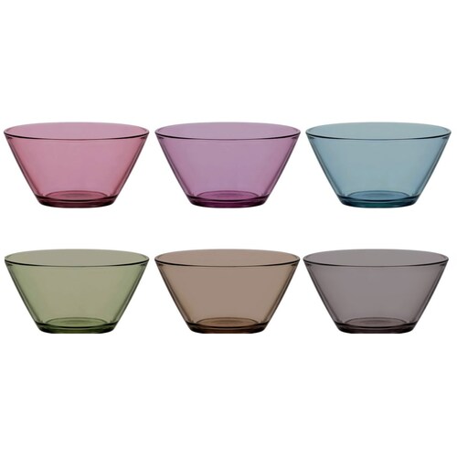 Set 6 Bowls Vidrio 12Ml Colores Lav