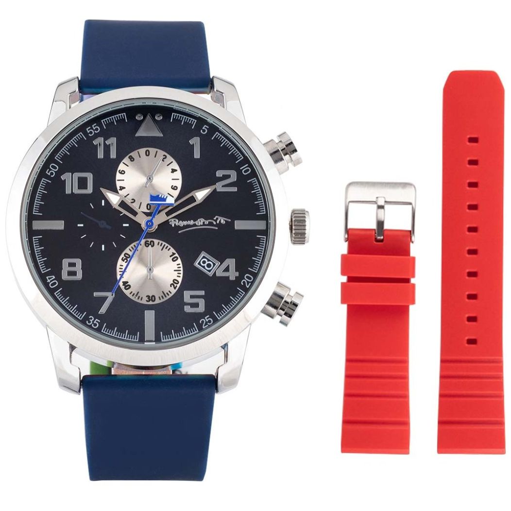 Set de Reloj Azul Marino con Correa Romero Britto para Caballero