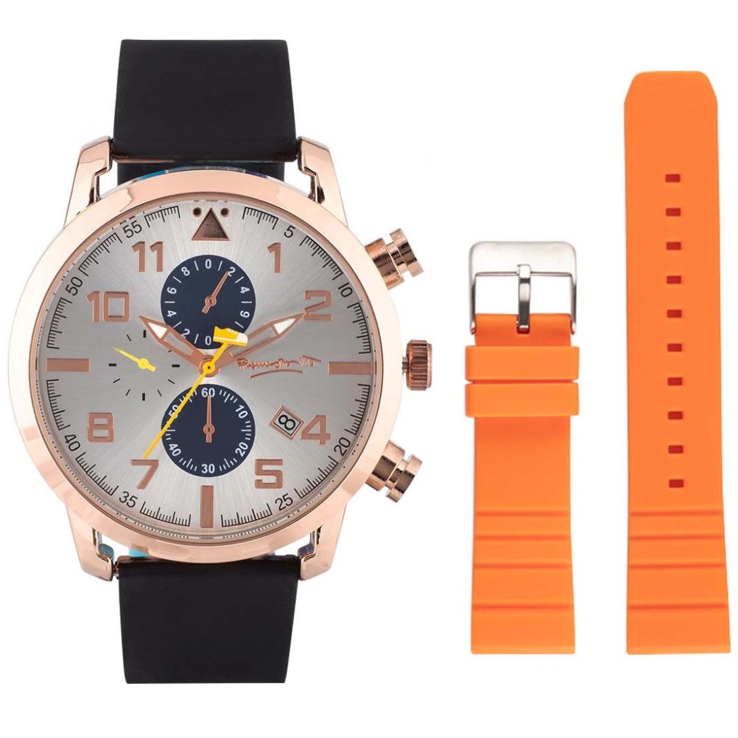 Set de Reloj Negro con Correa Romero Britto para Caballero