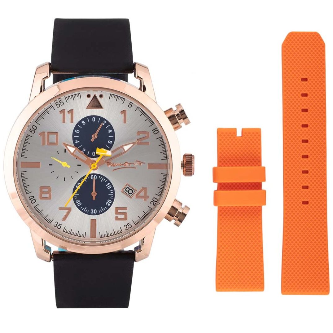 Set de Reloj Negro con Correa Romero Britto para Caballero