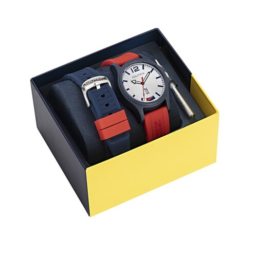 Reloj Rojo / Azul para Caballero Nautica N83