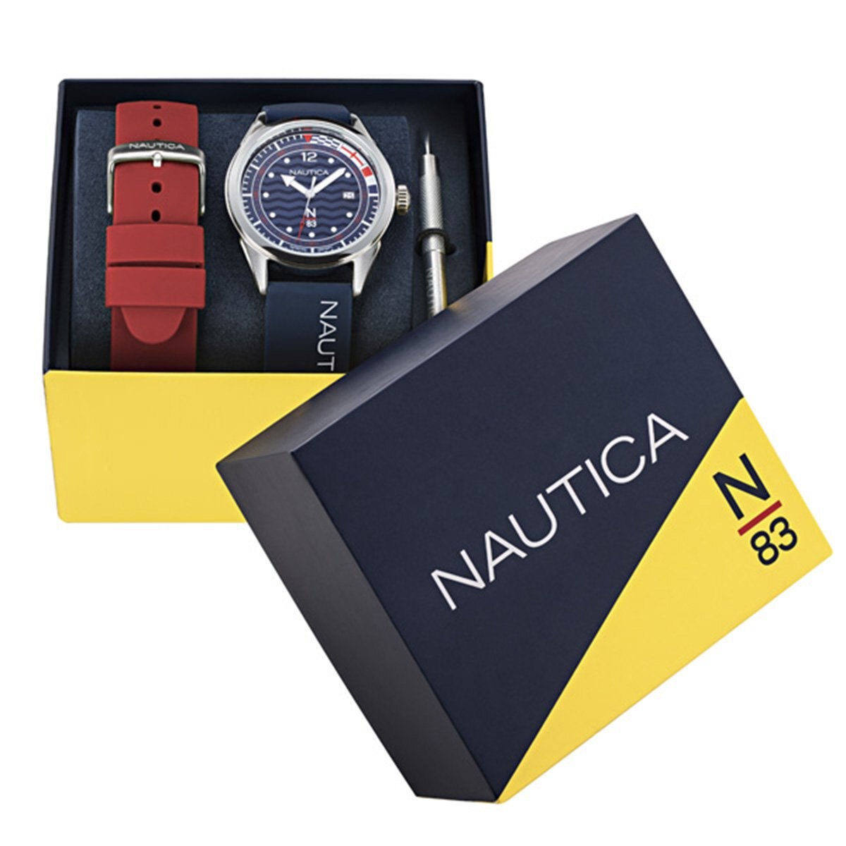 Reloj Azul / Rojo para Caballero Nautica N83