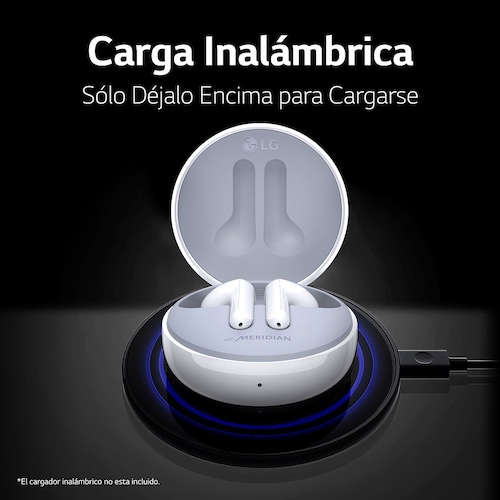 LG Tone Free Fn6 - Aud&iacute;fonos Inal&aacute;mbricos Bluetooth con Uvnano Mata el  99.9% de Bacterias - Blancos