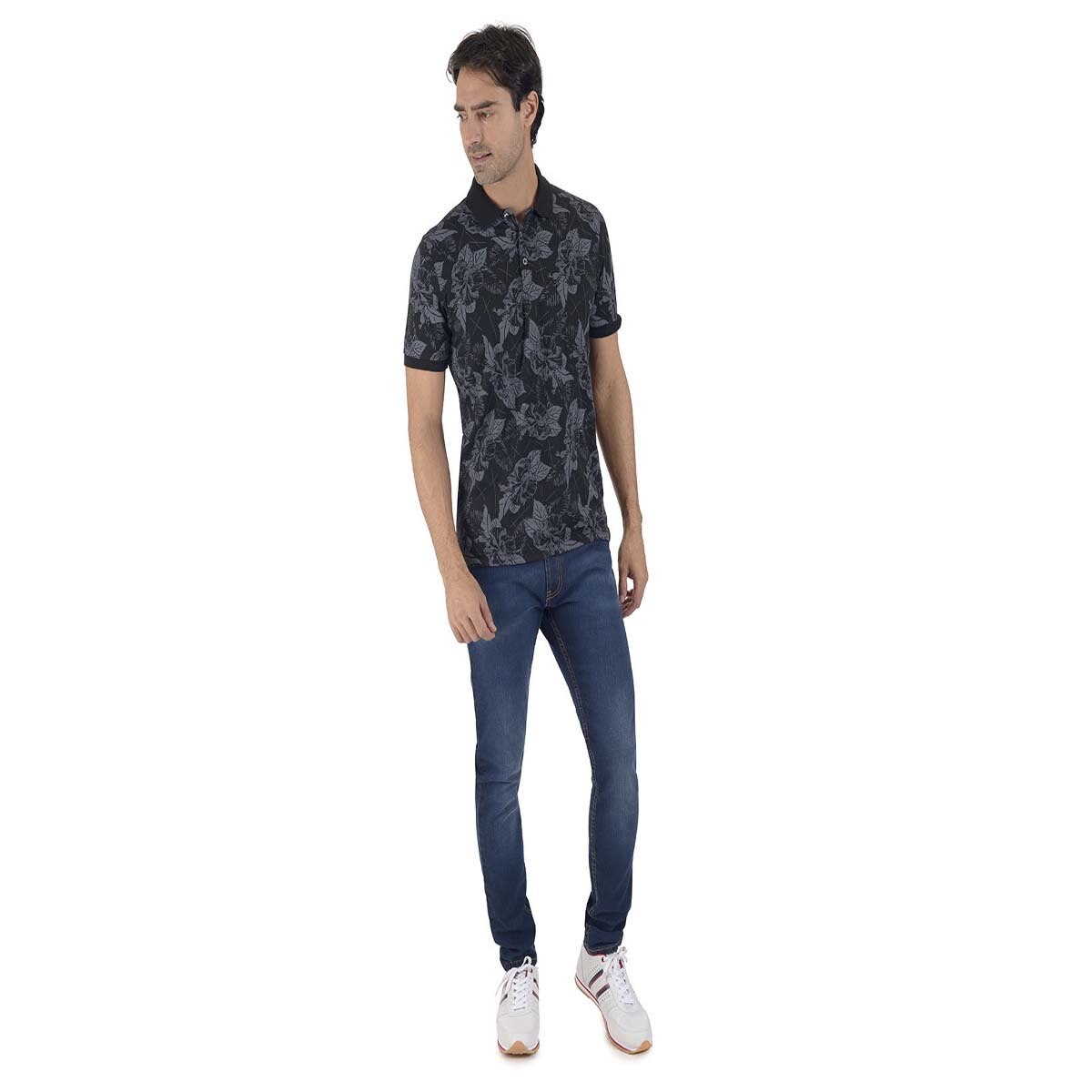 Playera Polo Negra Combinada para Caballero Supply