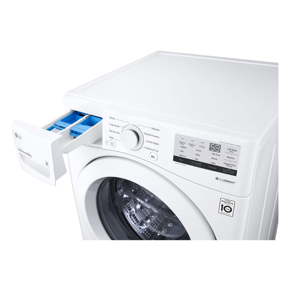 Combo Lavadora Secadora Y Pedestal Blanco Lg Carga Frontal Wm20Wv26W2.df20Wv2