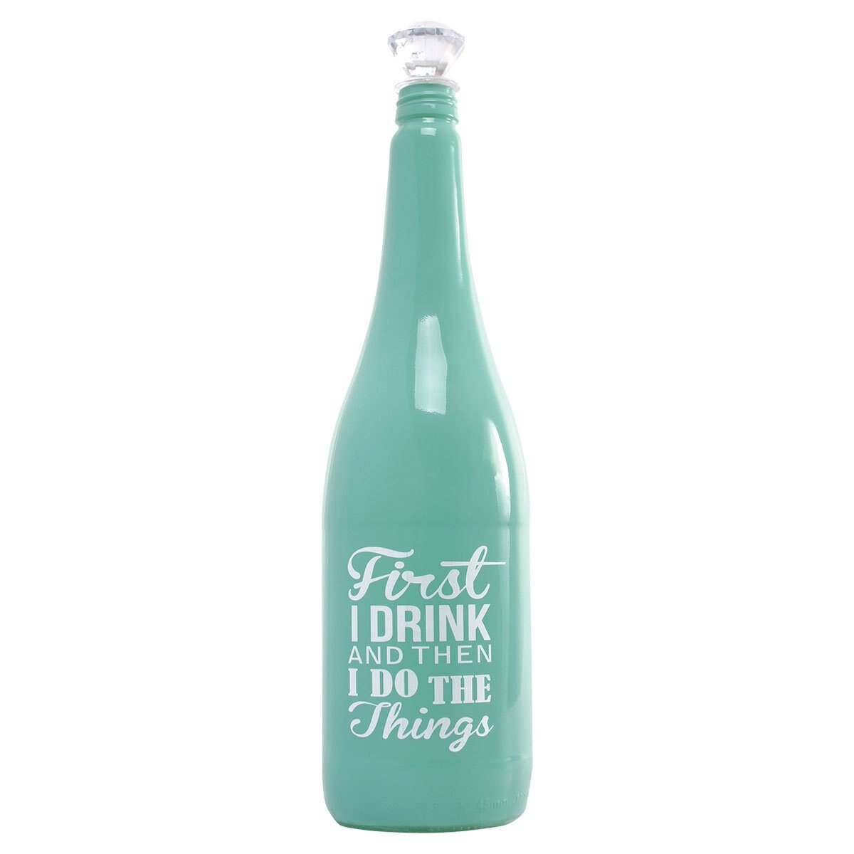Botella de Vidrio Diamondmint con Tapa Diamante 1 L Crown Baccara