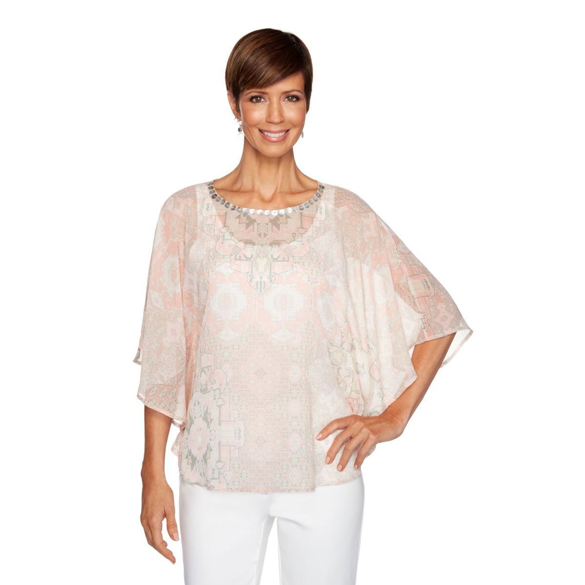 Blusa Rosa Claro Manga Larga Ruby Rd para Dama
