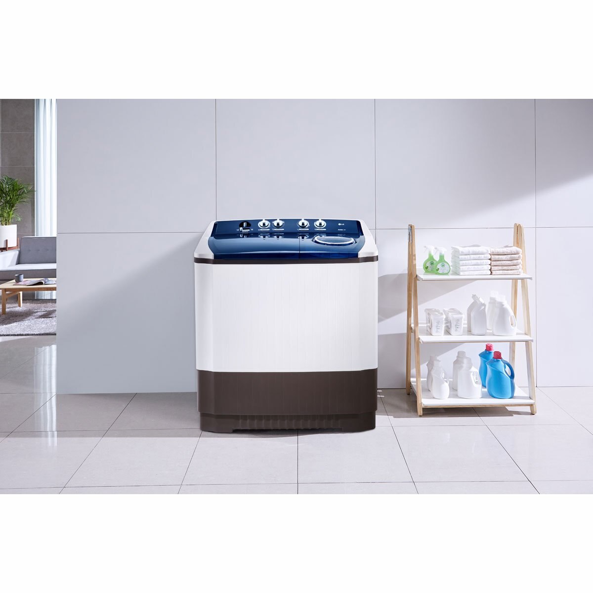Lavadora Lg 17 Kg Doble Tina Wp17War Blanca