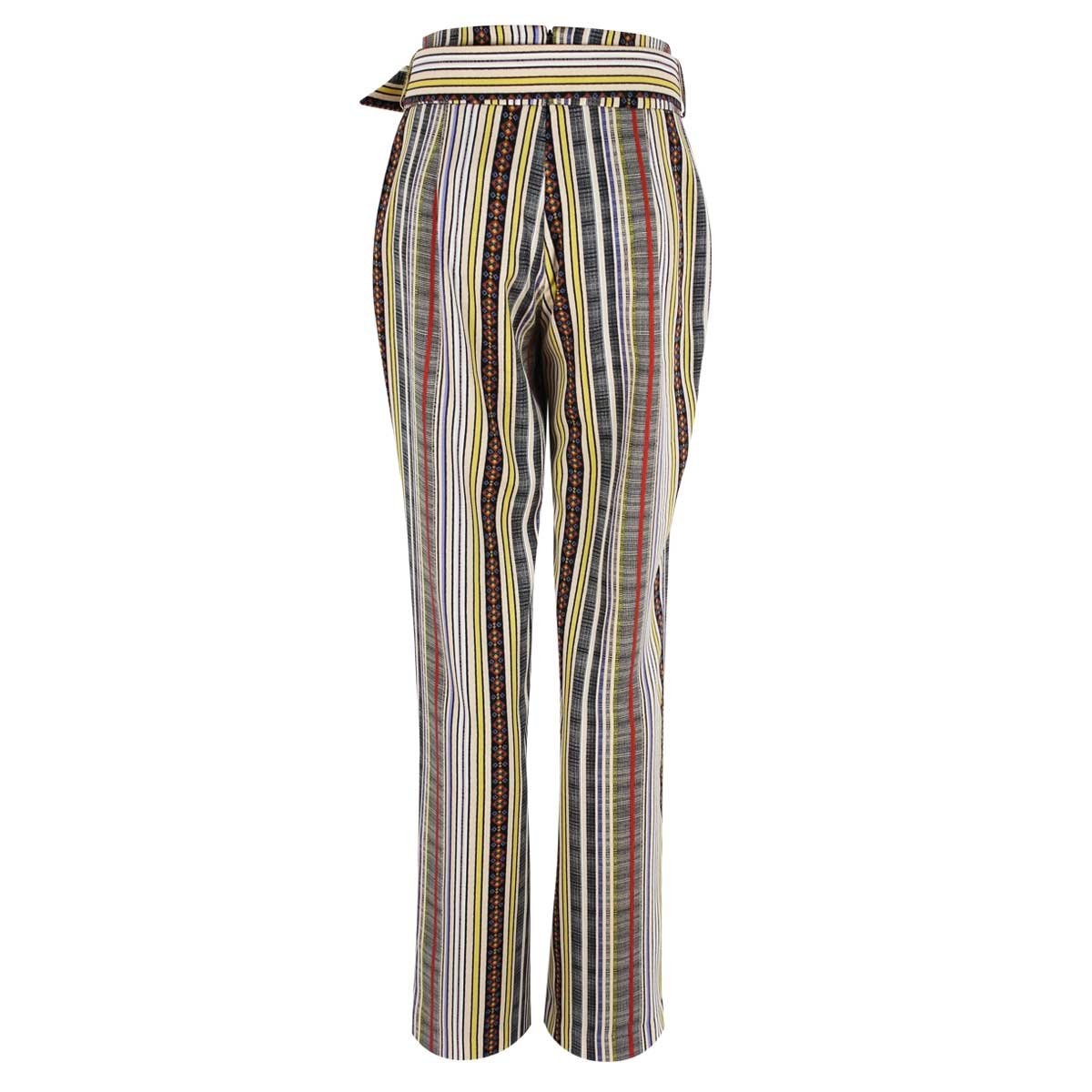 Pantalón Corte Recto Estampado a Rayas City Femme