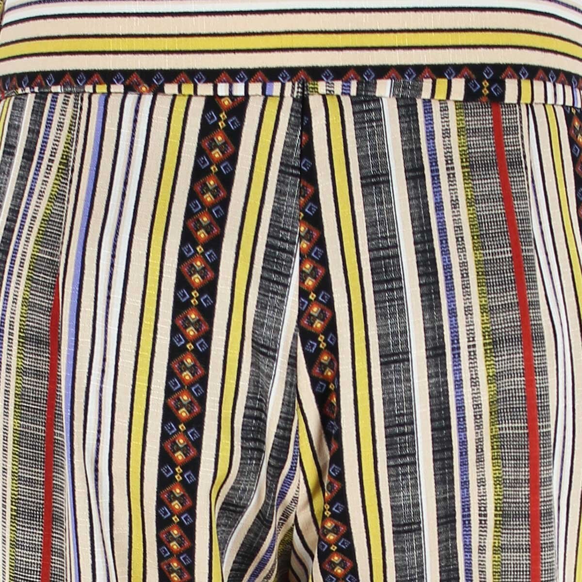 Pantalón Corte Recto Estampado a Rayas City Femme