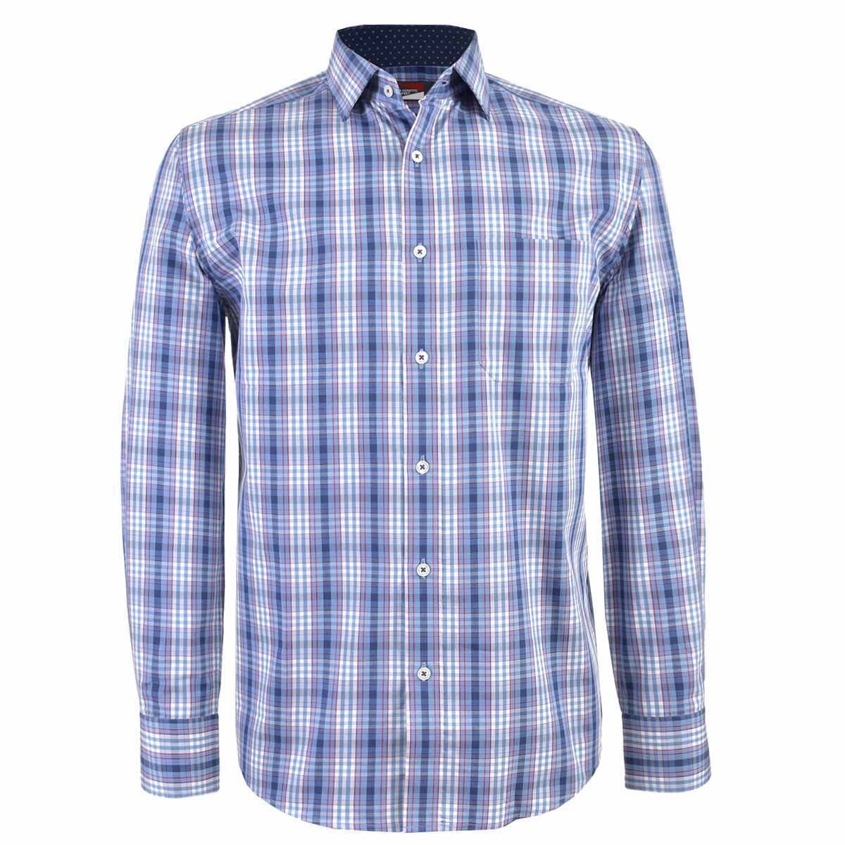 Camisa Azul Combinado Manga Larga Carlo Corinto Sport para Caballero