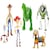 Toy Story 6 Figuras de Acción Woody, Buzz Lightyear, Forky, Jessie, Slinky Y Rex