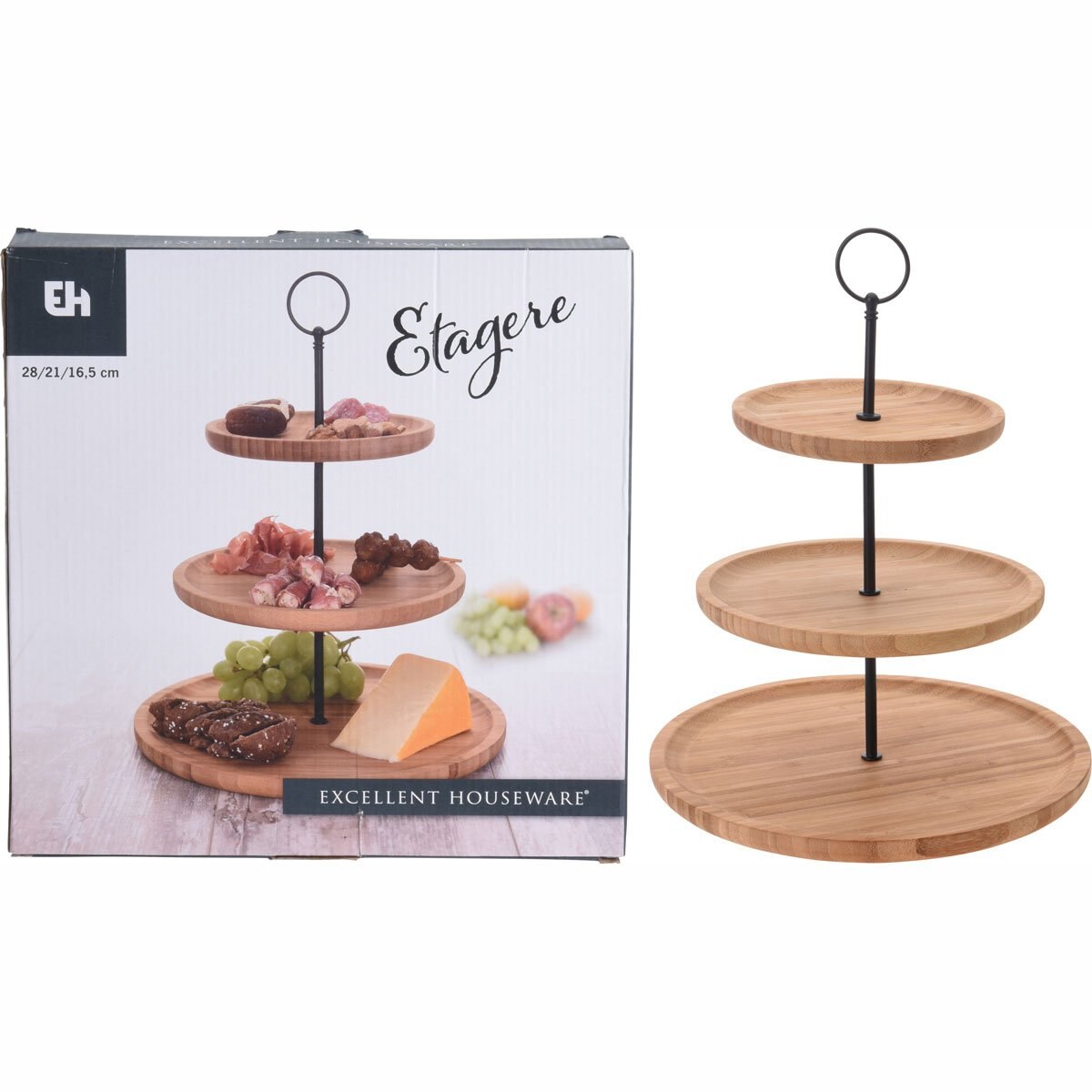 Botanero 3 Pisos Bambu Houseware
