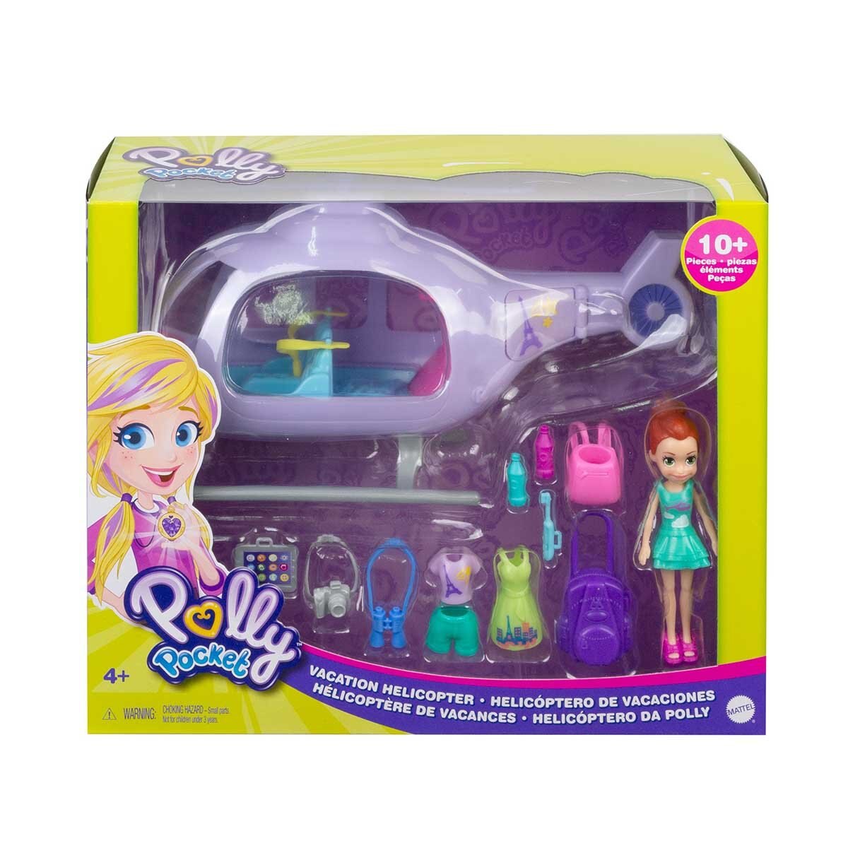 Polly Pocket Set de Juego Helicóptero de Aventuras Mattel