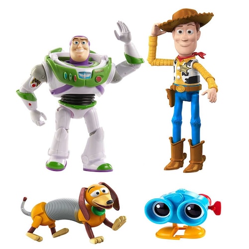 Baúl de Juguetes de Andy Buzz, Woody, Slinky Y Lenny Toy Story Mattel