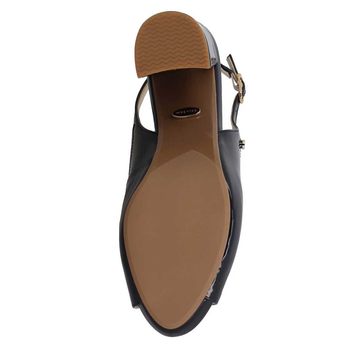 Zapatilla con Tacón de Bloque con Punta Abierta Color Azul Westies
