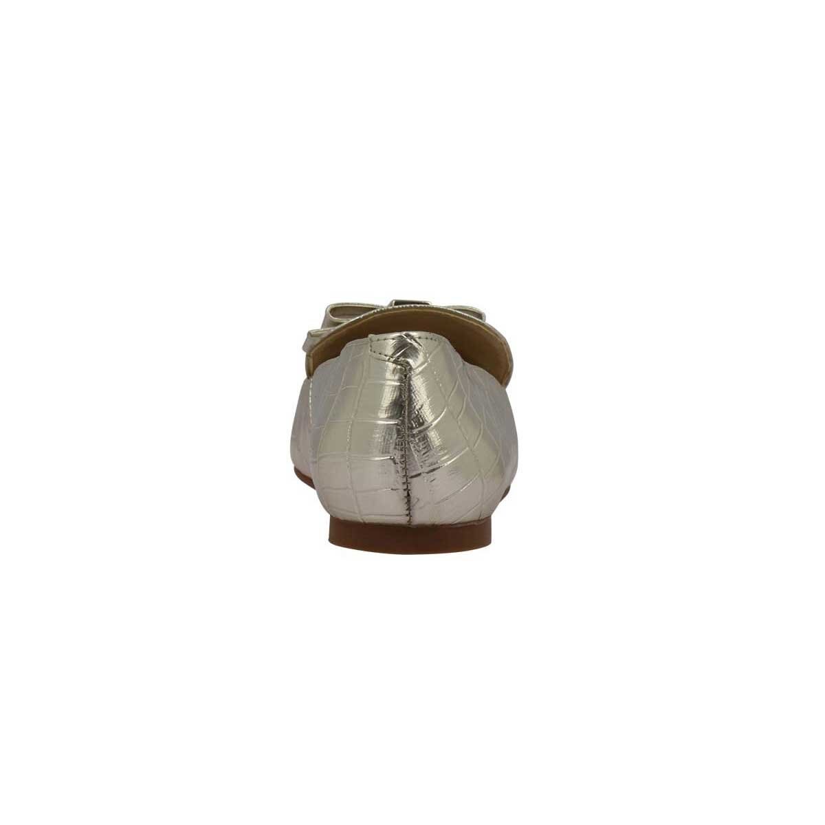 Zapato Tipo Loafer en Piel Sintética Y Punta Redonda Color Plateado Westies